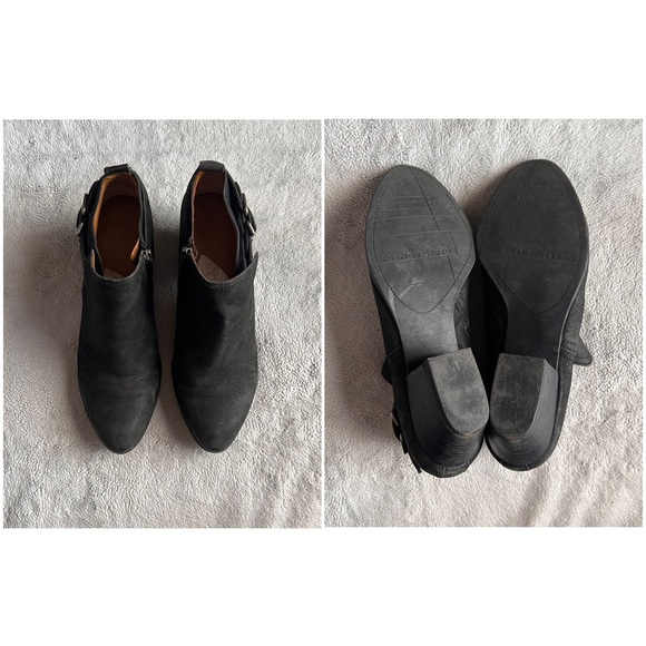 Franco Sarto Garfield Moto Buckle Ankle Harness Bootie Black Suede 8.5 - Picture 3 of 17